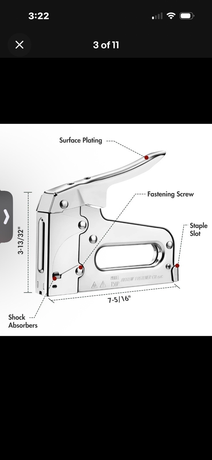 Arrow T50 Heavy Duty Staple Gun Kit With 3750PC T50 1/4&Prime; 3/8&Prime; 1/2&Prime; Steel Staple