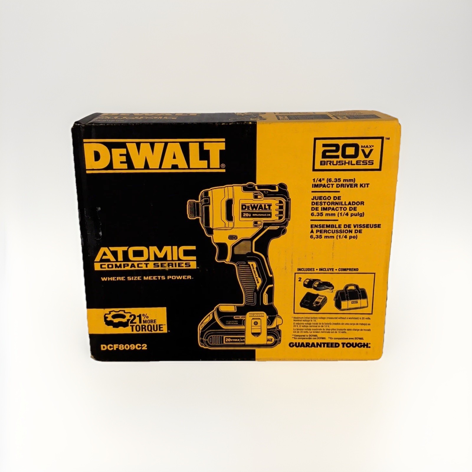 DeWALT DCF809C2 ATOMIC COMPACT SERIES™ 20V MAX Brushless 1/4&Prime; Impact Driver Kit