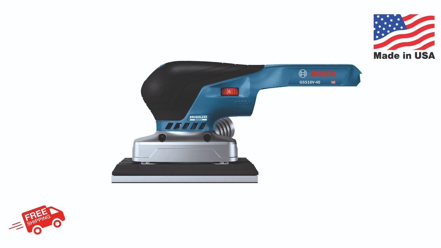 BOSCH GSS18V-40N 18V Brushless Sheet Orbital Finishing Sander (Bare Tool)