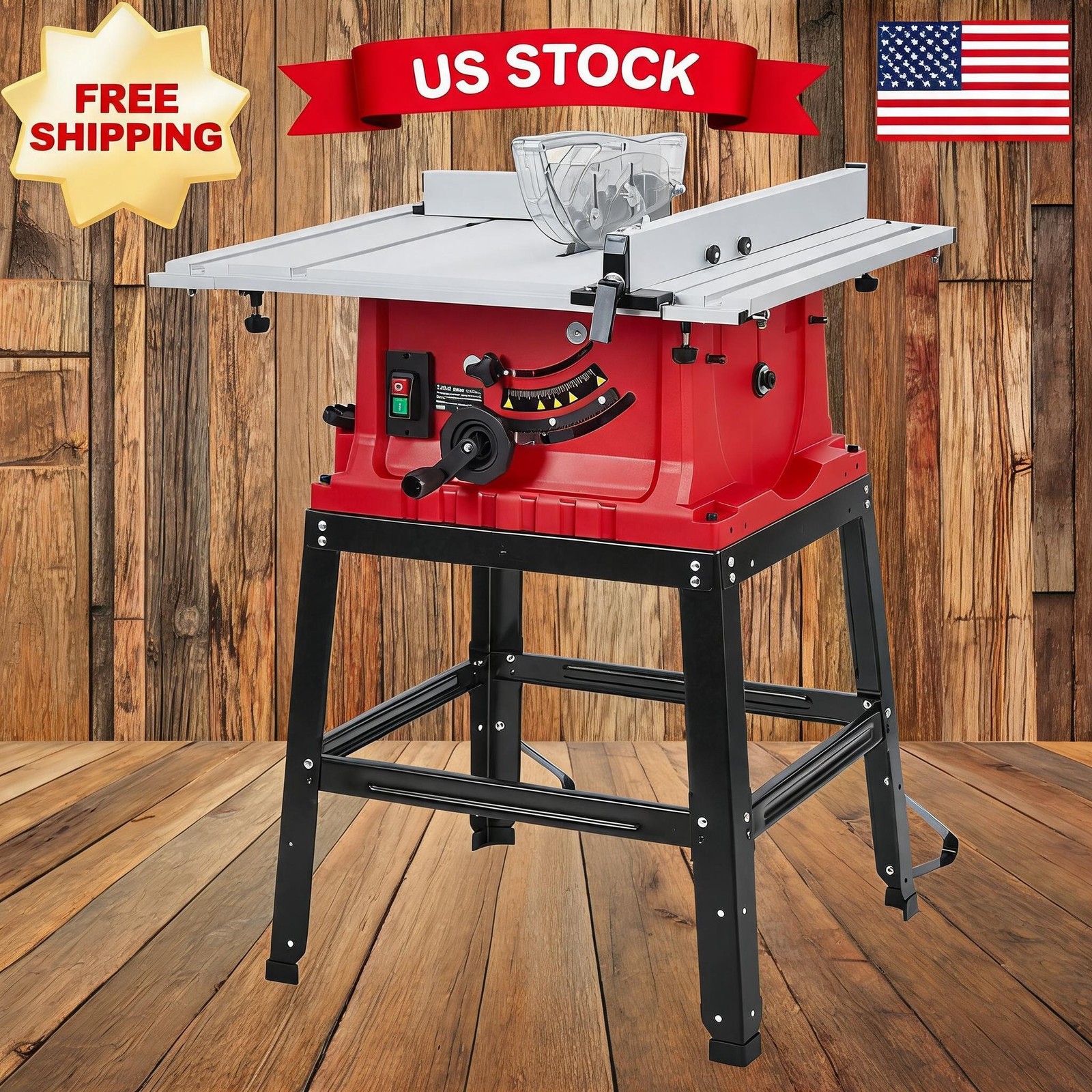 10inch 15A 5000RPM Portable Table Saw with Stand & Safety Switch Saw, Table