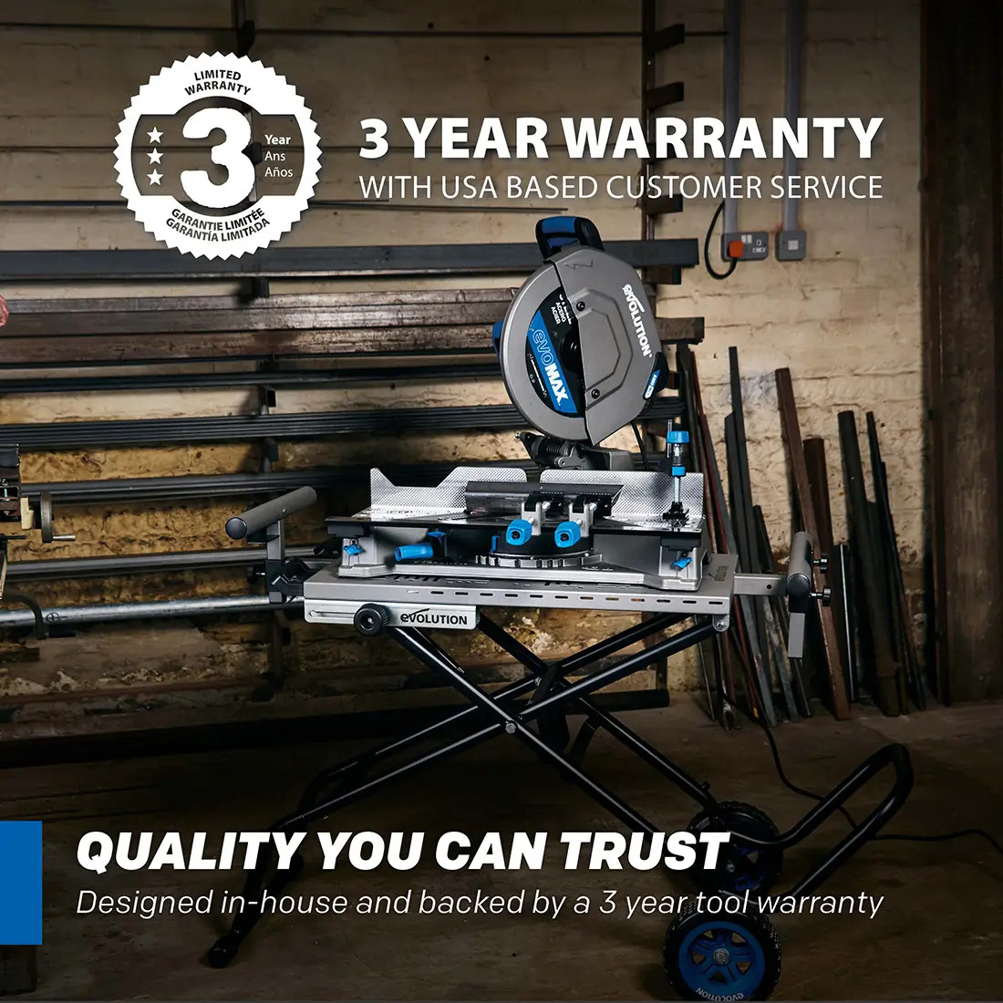 Evolution S14MCS: Cold Cut Mitering Chop Saw With 14 in. EVOMAX14ST Blade