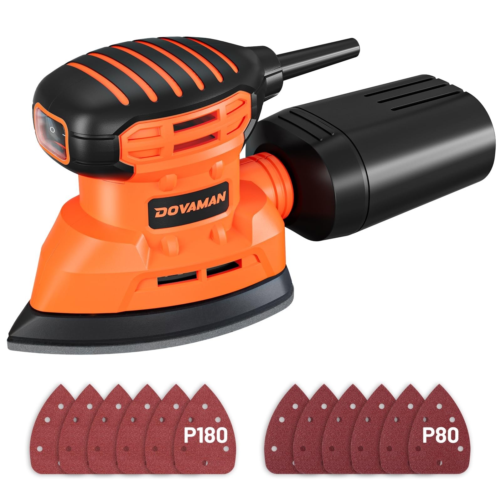 130W Electric Detail Sander 12000RPM | Compact Palm Sander with Dust Collection