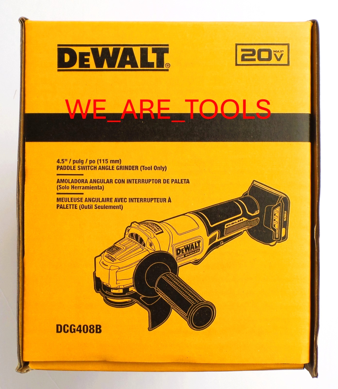 DeWALT KIT DCG408 20V Max 4.5&Prime; Paddle Angle Grinder, 1) 5.0 Ah Battery, Charger