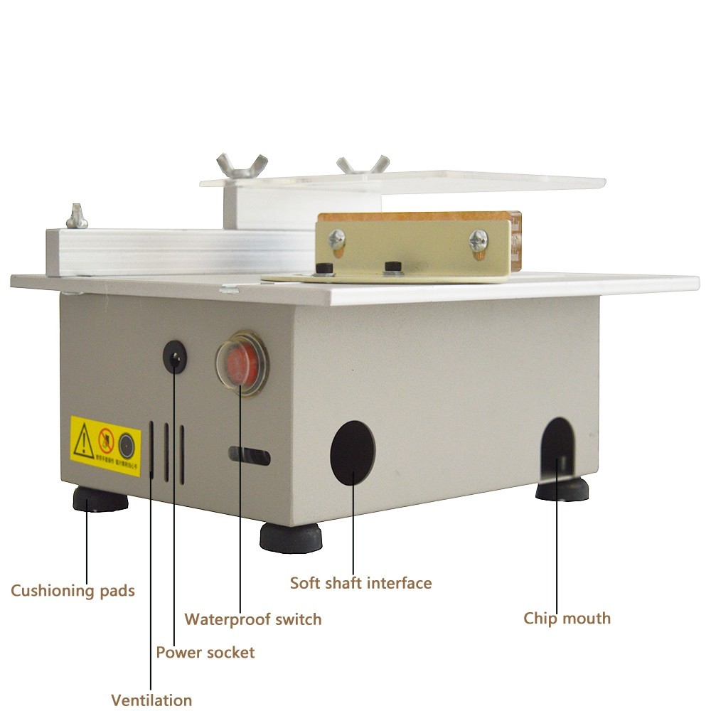 T5 Table Saw (110V, 96W, 9000 RPM, 7-Speed, 0-180°, Polish/ Cut/ Drill Hole)