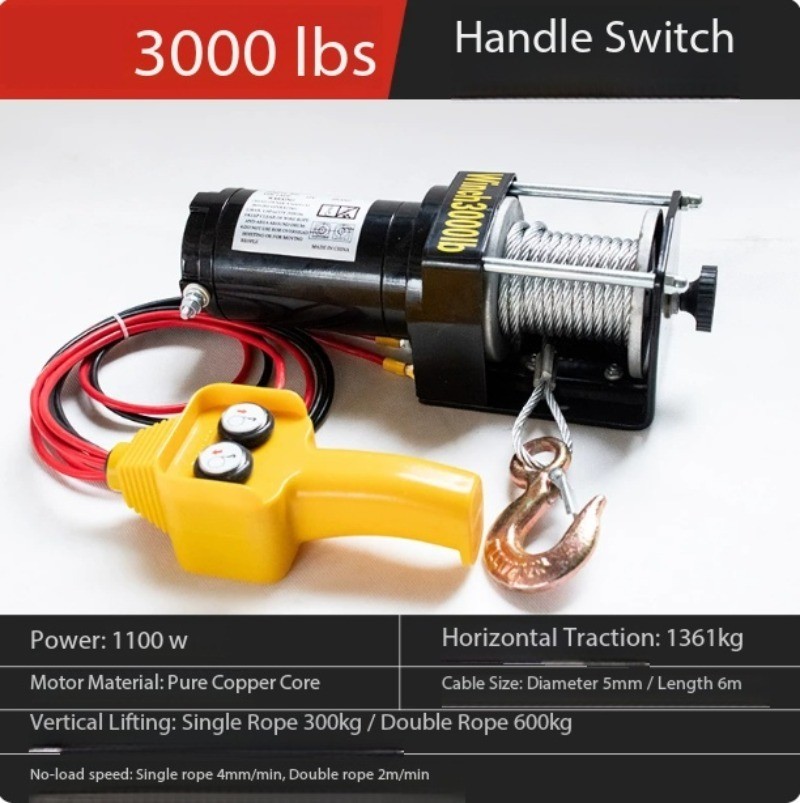 Electric Winch 12V/24V Off-Road Vehicle Self-Rescue Car Electric Winch