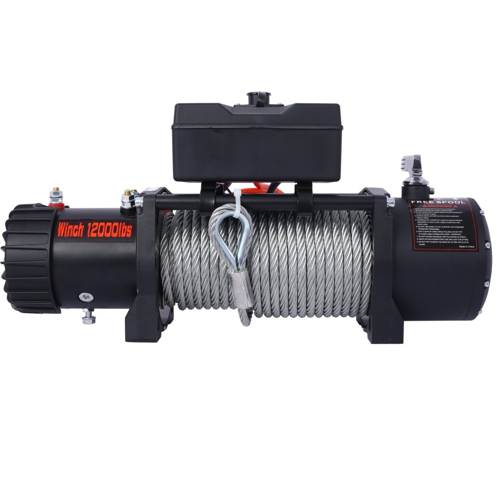 12V 12000LB Electric Winch Towing Trailer Steel Cable Off Road Wire Cable UTV