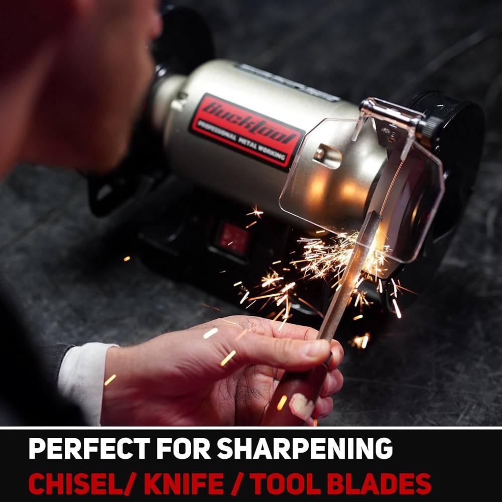 BUCKTOOL 6-Inch low-Speed Bench Grinder Power Tools, Wobble-free Wheel Grinder