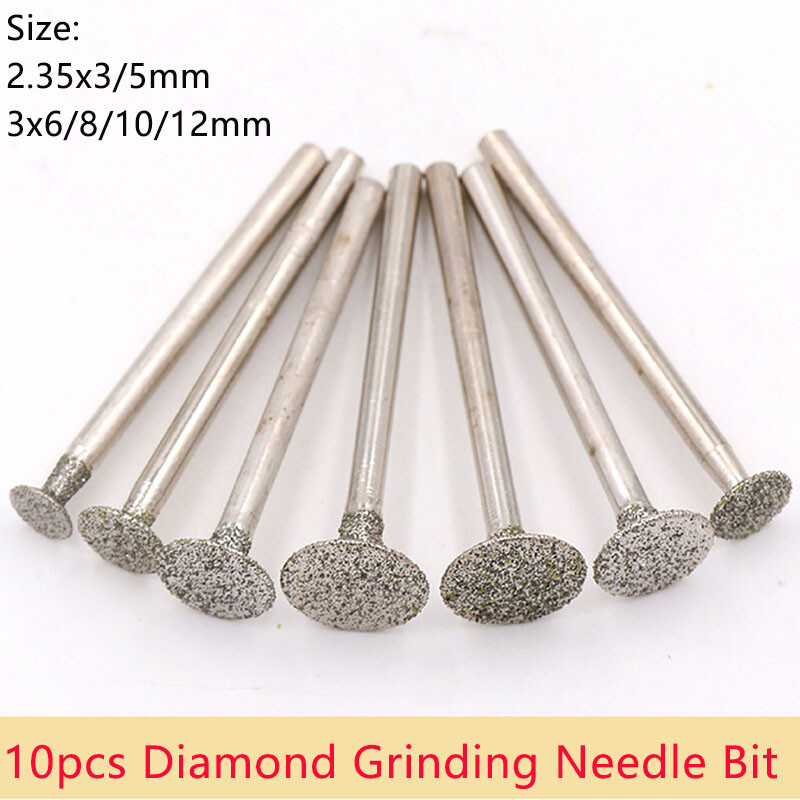 3-12mm T head C3 Jade Amber Ceramic Jewelry Engraving Grinding Needle Kit 10pcs