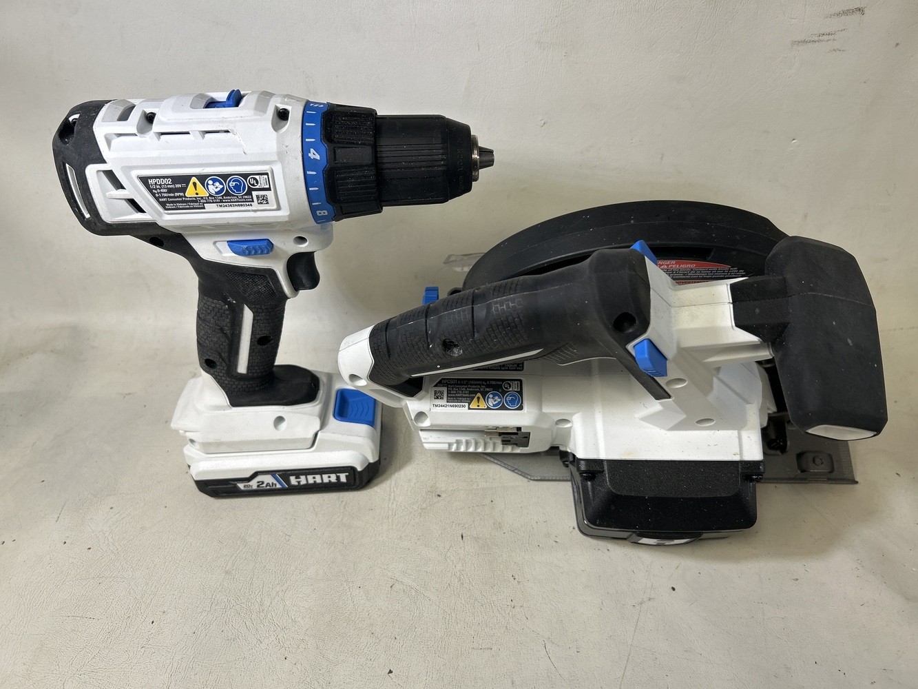 HART HPDD02/HPCS01 CORDLESS DRILL AND CIRCULAR SAW