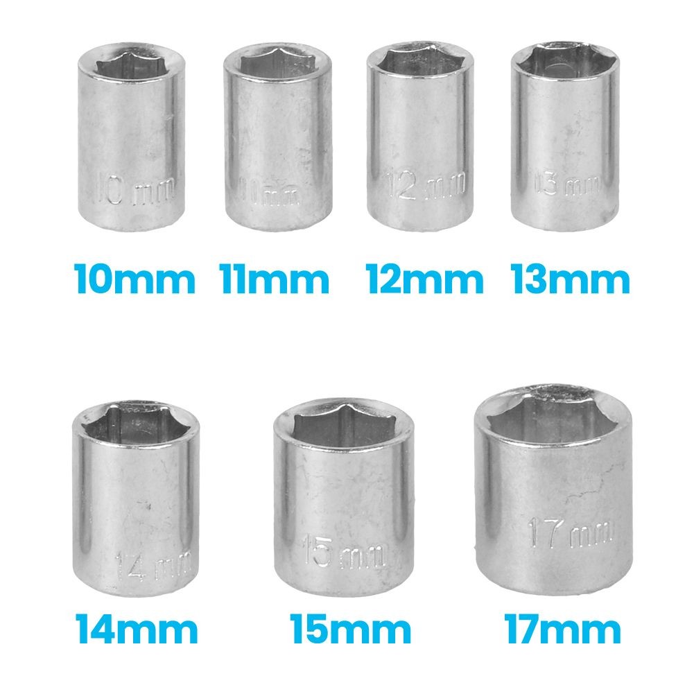 3/8&Prime; Cordless Ratchet Right Angle Wrench Impact Power Tool 2x Battery &7 Socket