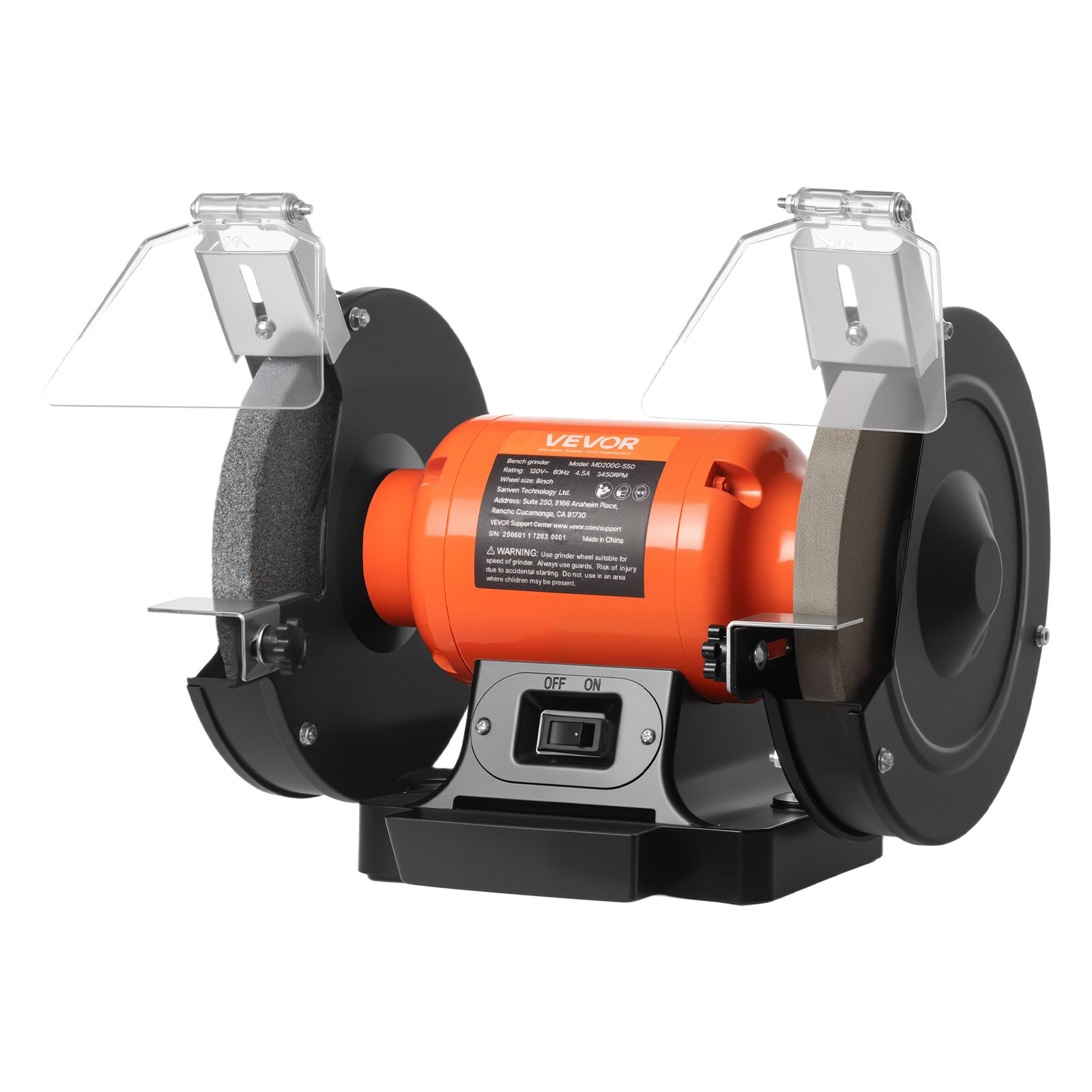 VEVOR Bench Grinder 8-inch Bench Grinder 550W 3450RPM High-Speed Table Grinders