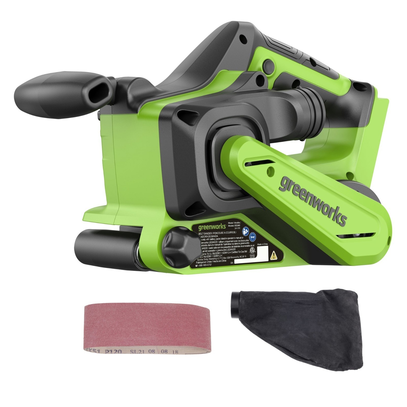 Greenworks 24V 3×18 inch Cordless Belt Sander I Tool Only