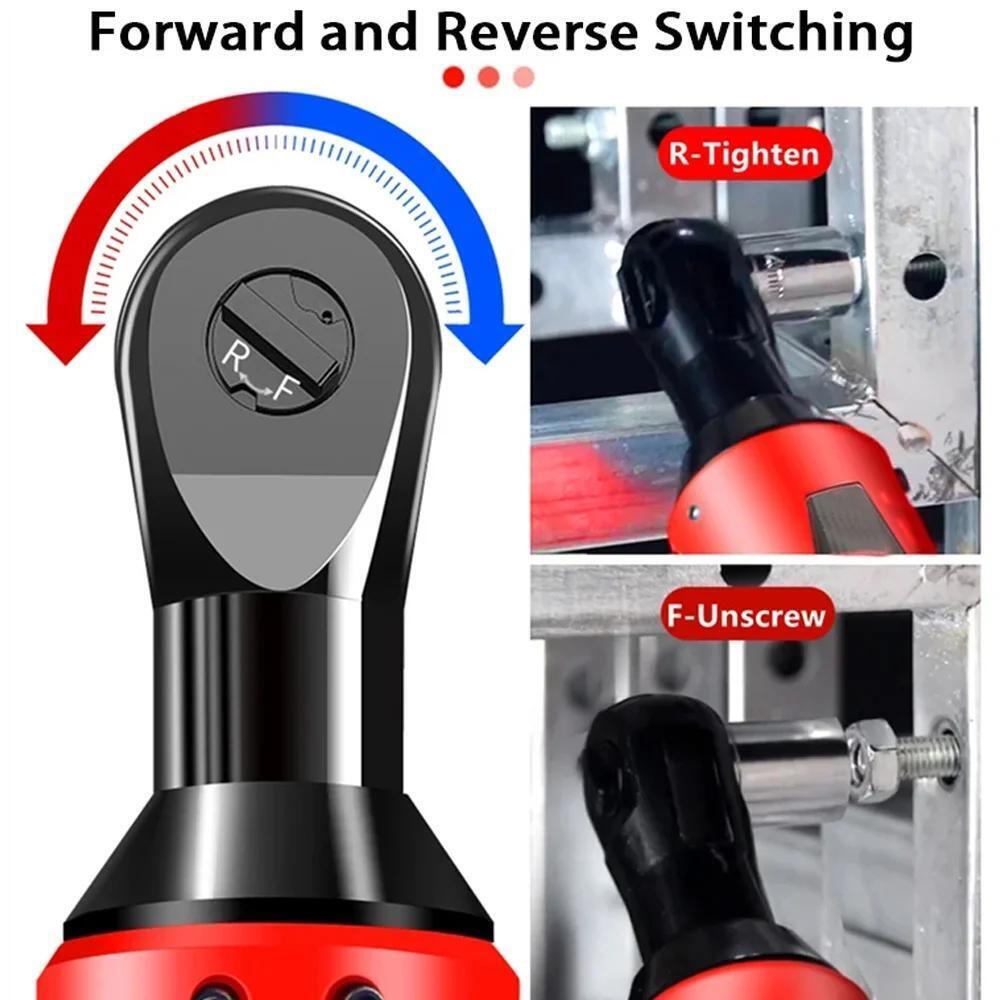12V 3/8&Prime;&1/4&Prime; Electric Cordless Ratchet Wrench,45 ft-lbs w/ 7 Sockets 2 Battery