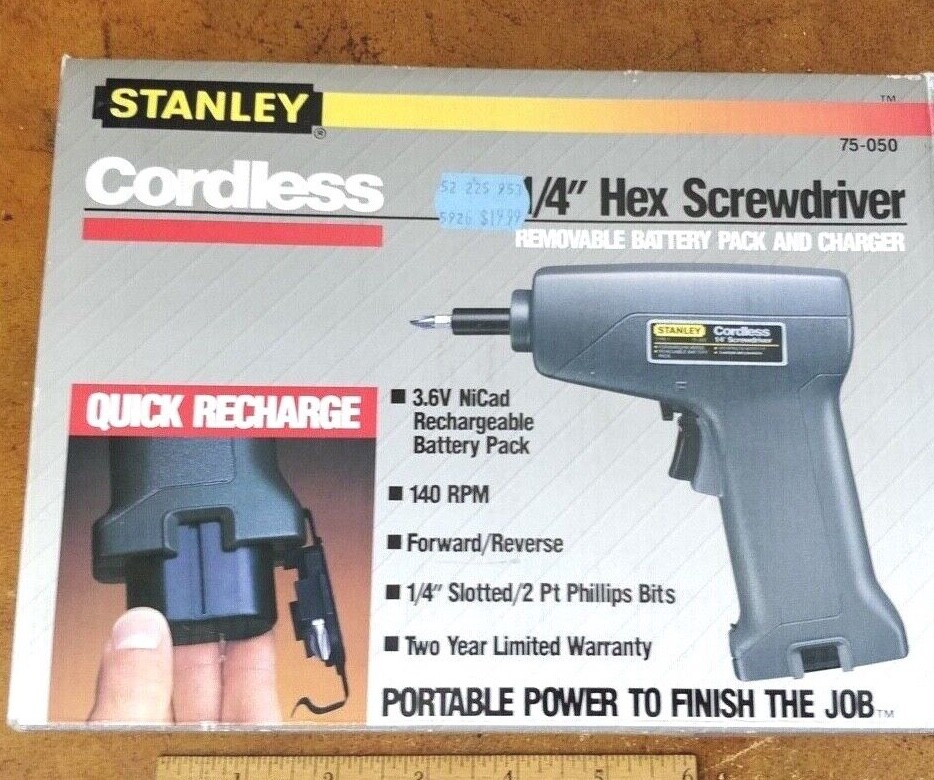 New Old Stock – Stanley Cordless Screwdriver – 75-050 75-002