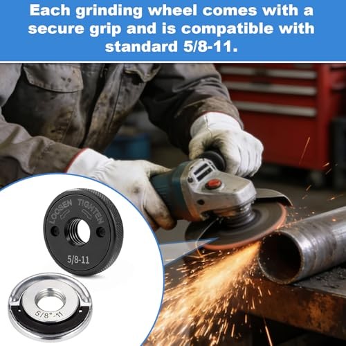 2pcs 5/8&Prime;-11 Angle Grinder Flange Nuts, Quick Release D-Ring Lock Nut &