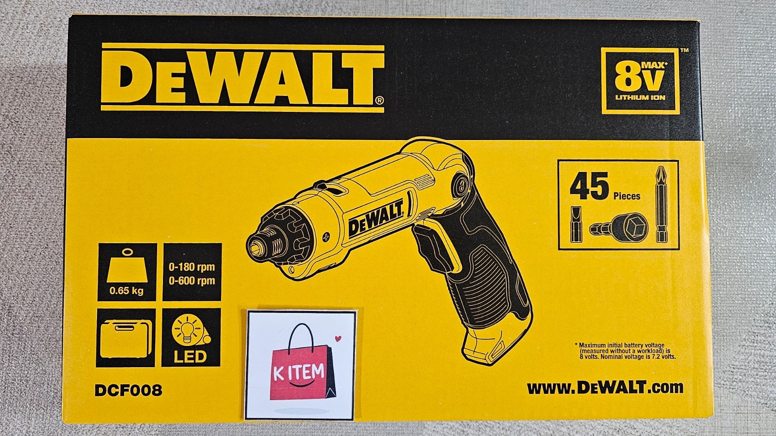 Dewalt DCF008 45p 8V Max Electric ScrewDriver Set 1.5Ah / Tracking
