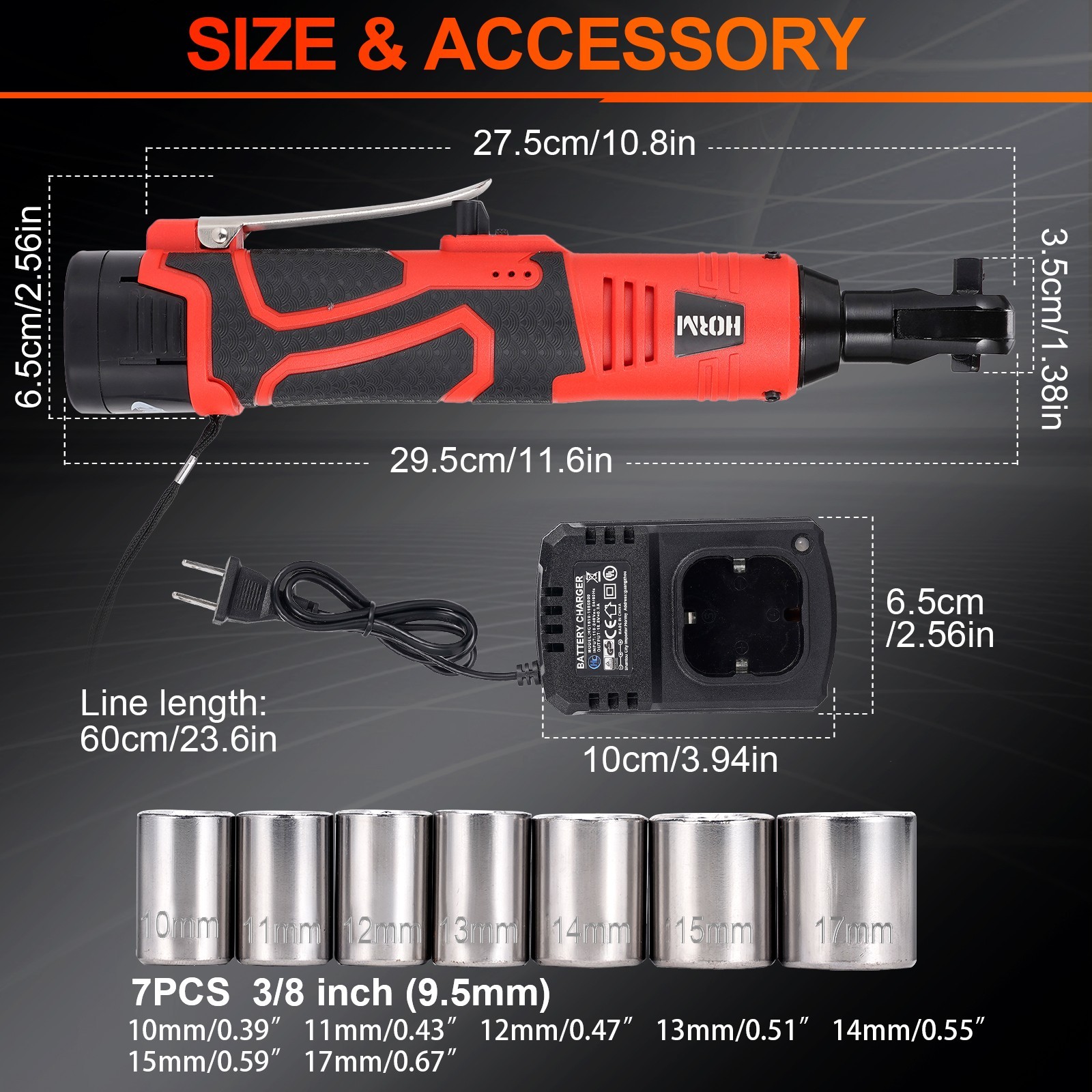 16.8V Cordless Electric Ratchet Wrench Set Variable Speed Impact Wrench+Battery