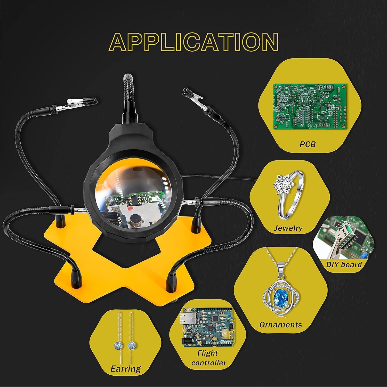 Compact LED Helping Hands Tool with Weighted Base – Perfect for Crafts & Jewelry