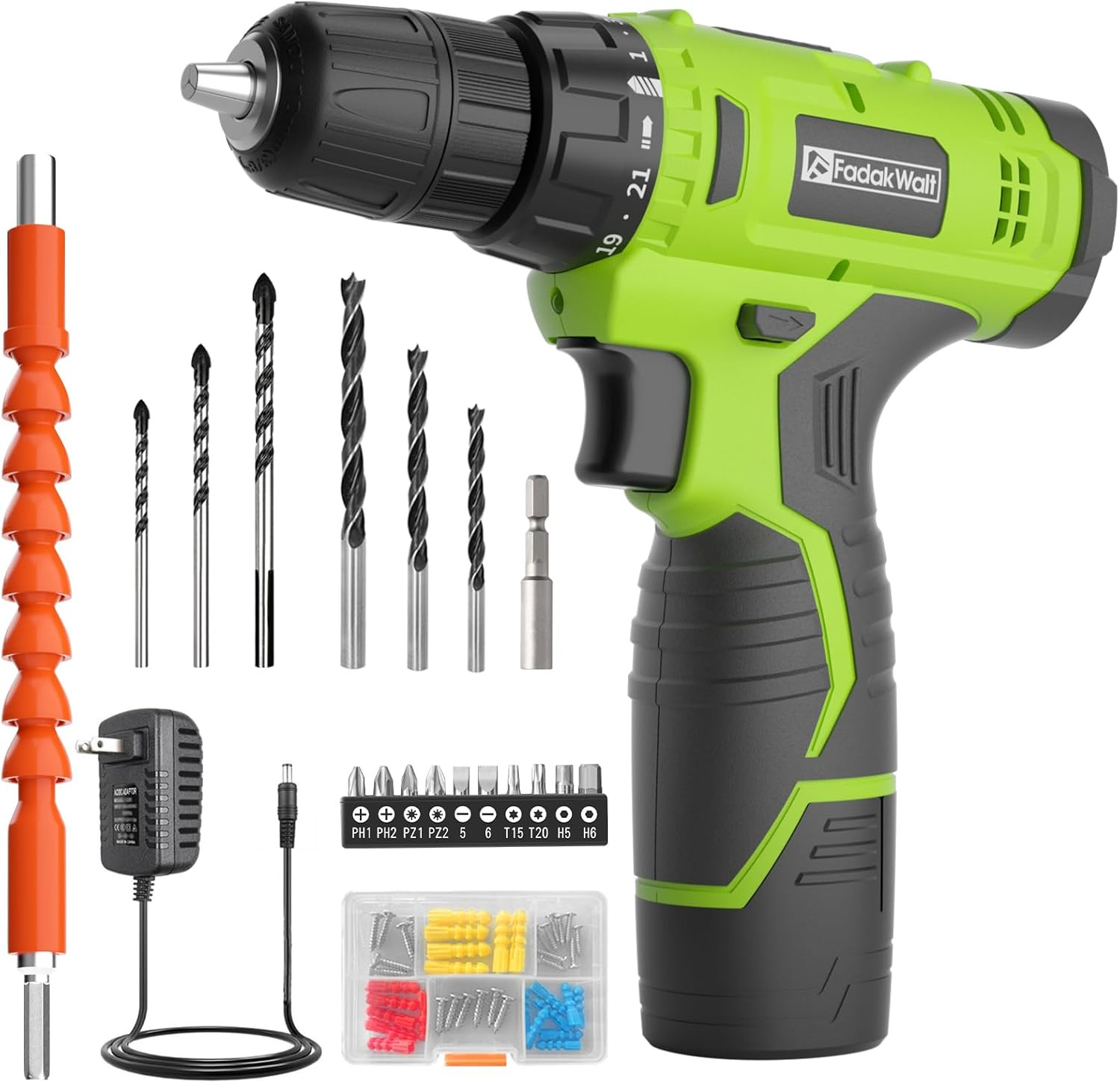 Cordless Drill Set,12V Power Drill Set with Battery and Charger, Electric Driver