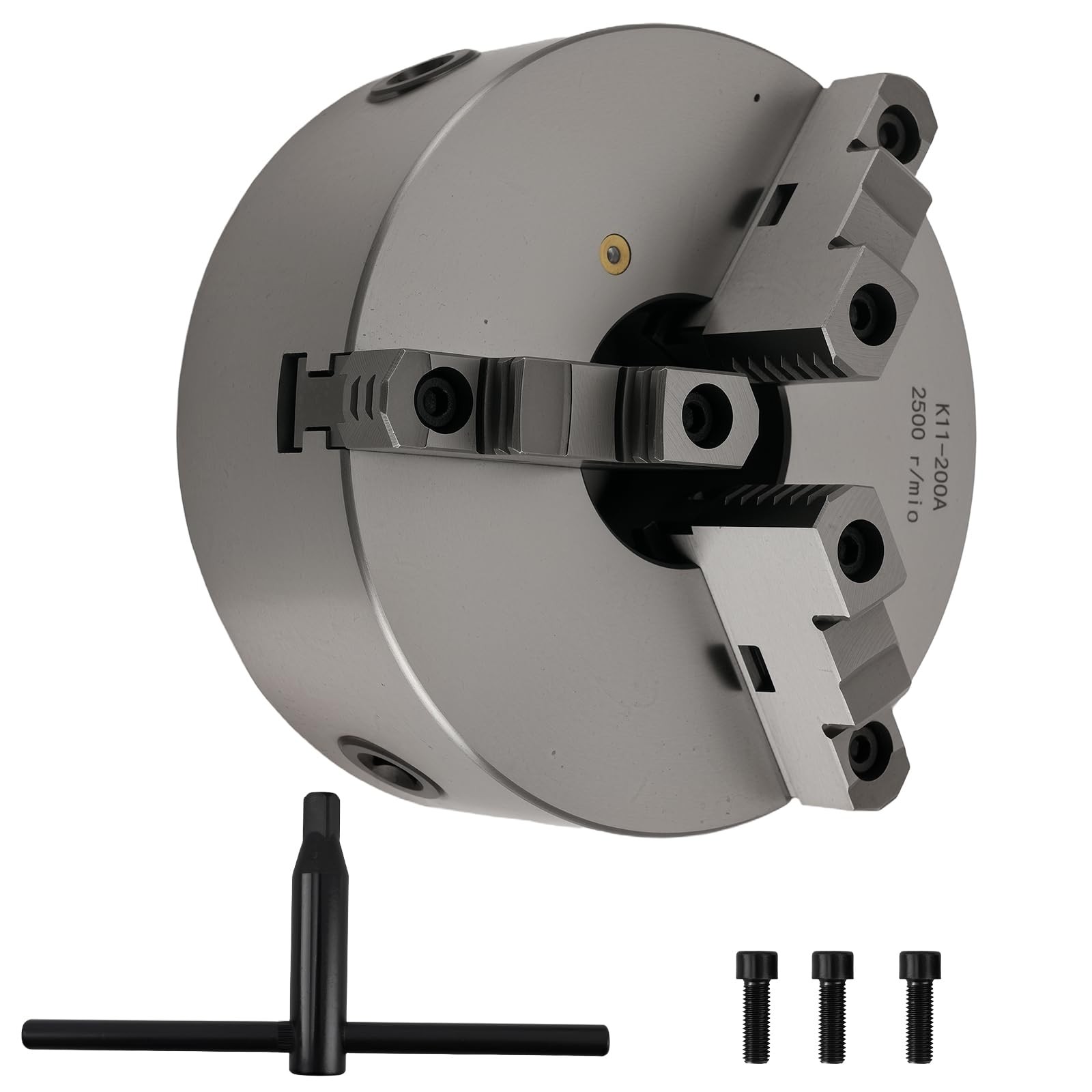 8 Inch 3 Jaw Self Centering Lathe Chuck Hardened Steel Precision 200mm Hole