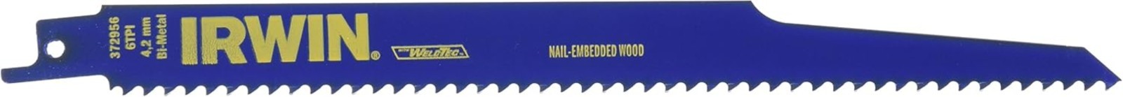 Bi-Metal Reciprocating Saw Blade – 9 Inches, 6 TPI for Tough Wood Applications