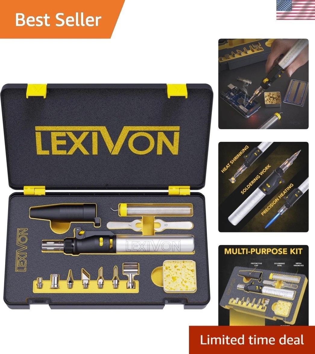 Compact Butane Torch Soldering Iron – 125W Equivalent with Safety Features