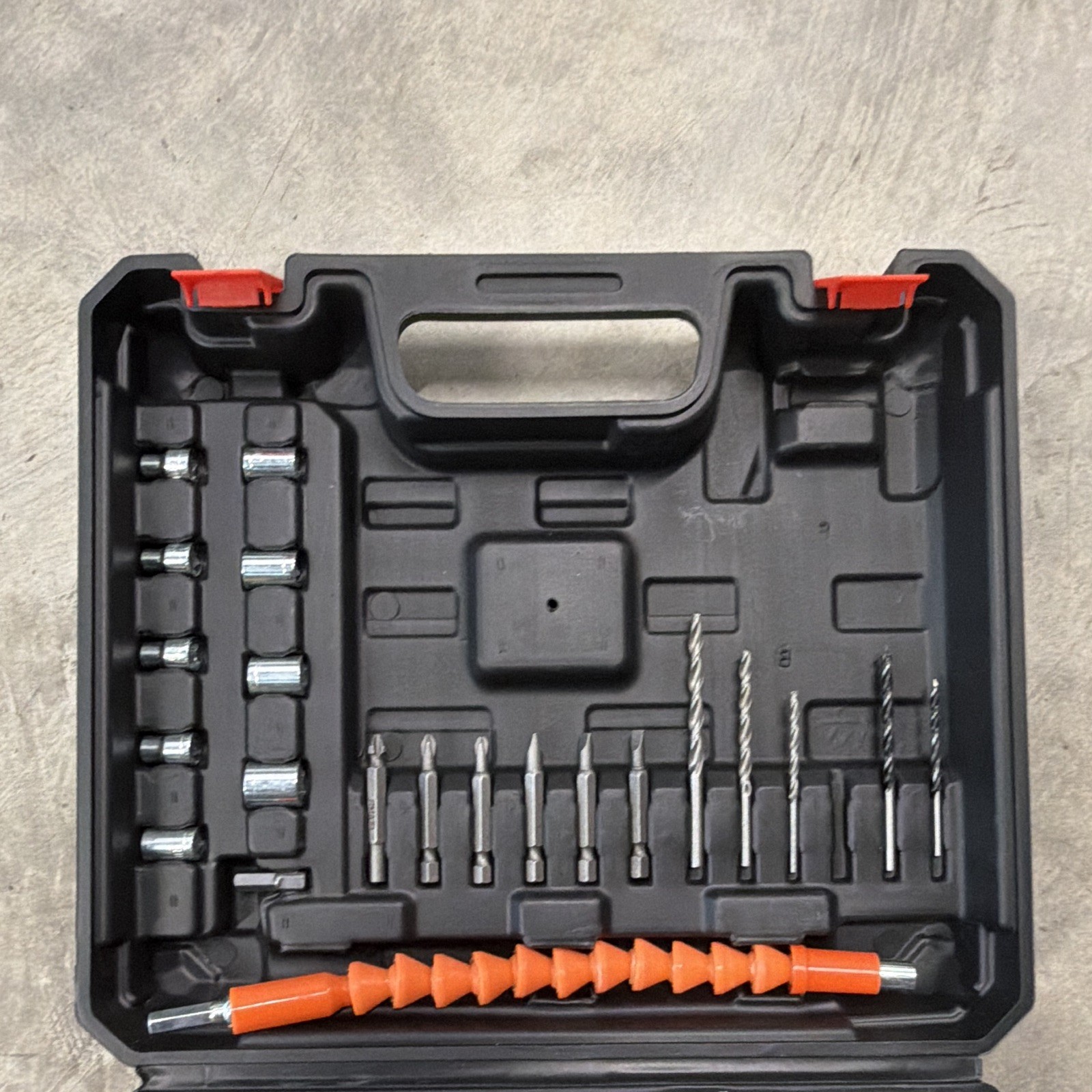12V Cordless Drill Set Blue/Black Keyless Chuck w/ Battery Charger Case Bits