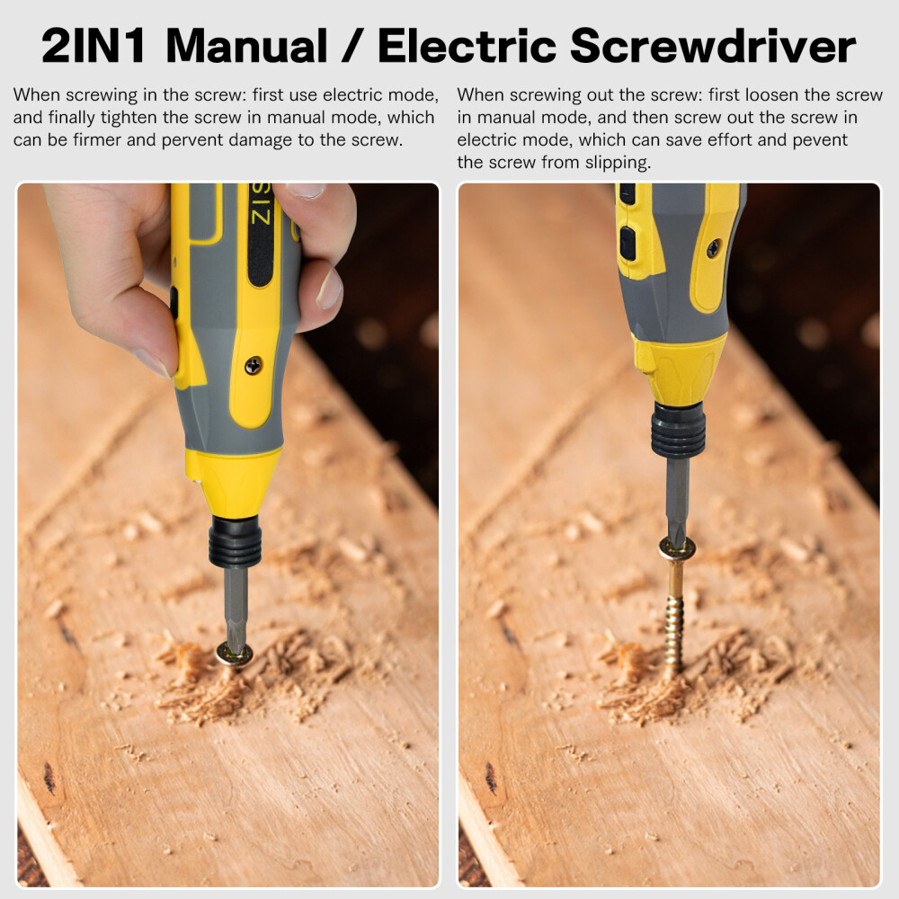 New Electric Screwdriver 4V Mini Compact Battery USB Charger Bits Lightweight US