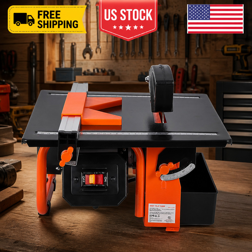 7 in Tile Saw, 3450 RPM, Bevel cuts tile from 0 to 45 Degrees, Tile Cutter Wet