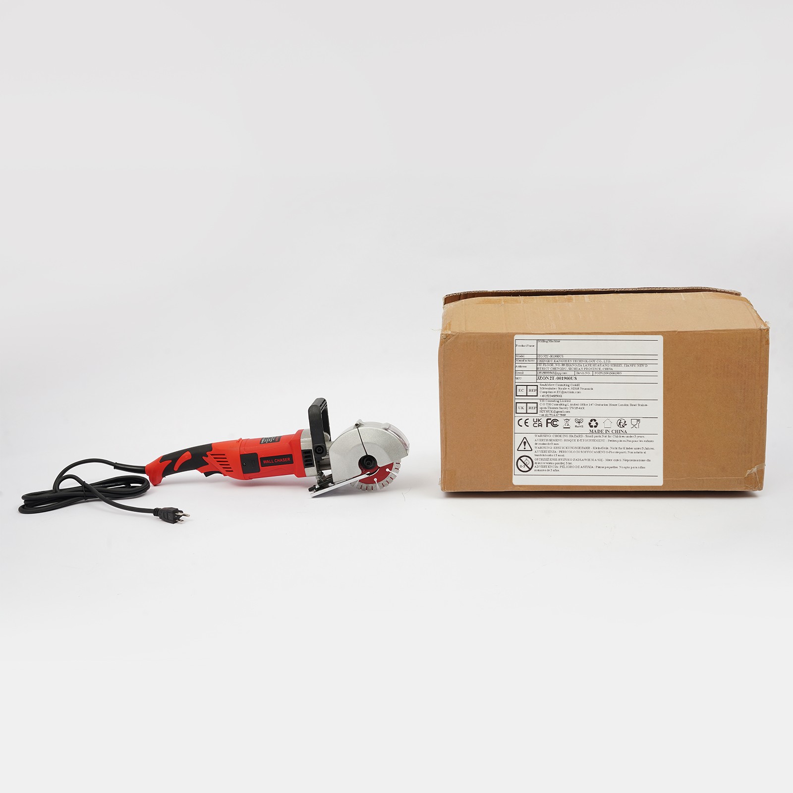 Electric Wall Groove Cutting Machine Concrete Wall Grooving Chaser w/5 Saw Blade