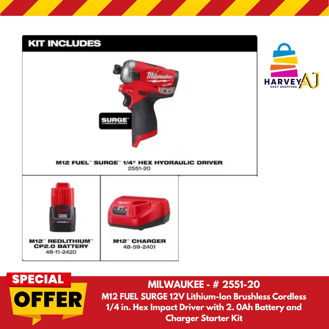 Milwaukee-2551-20 Lithium-Ion Brushless Cordless 1/4 In. Hex Impact Driver Comp