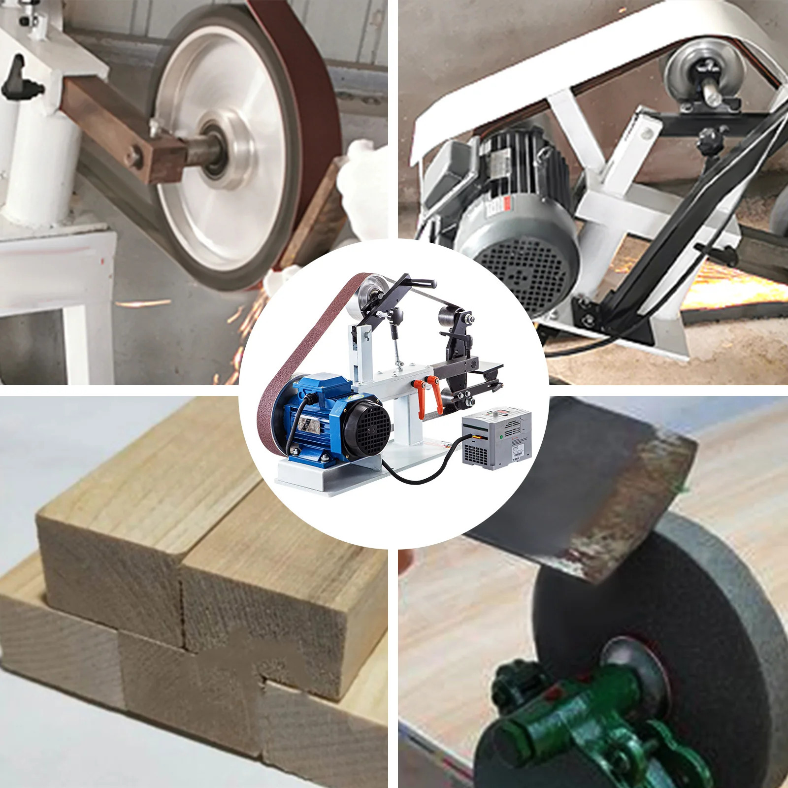 1.5KW Belt Grinder 2×82&Prime; Variable Speed Knife Making Belt Sander 3 Mode