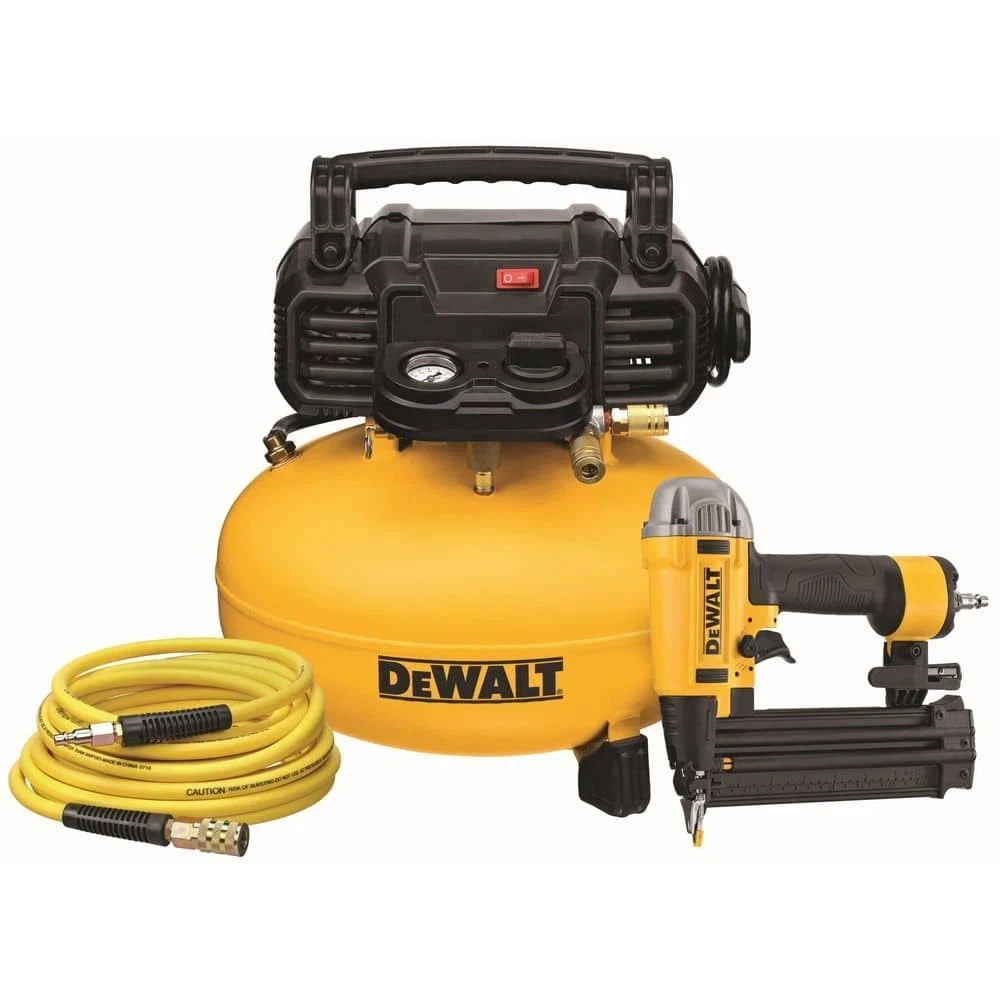 DEWALT 6 Gal 165 PSI Pancake AIR COMPRESSOR COMBO KIT w 18 Gauge BRAD NAILER GUN