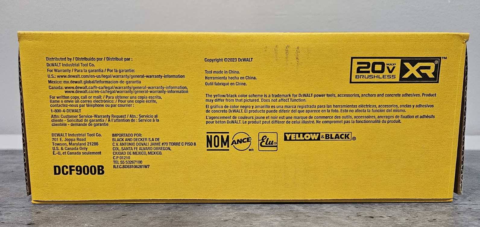DeWalt 20v Max Brushless XR 1/2&Prime; High Torque Impact Wrench Hog Ring Anvil DCF900