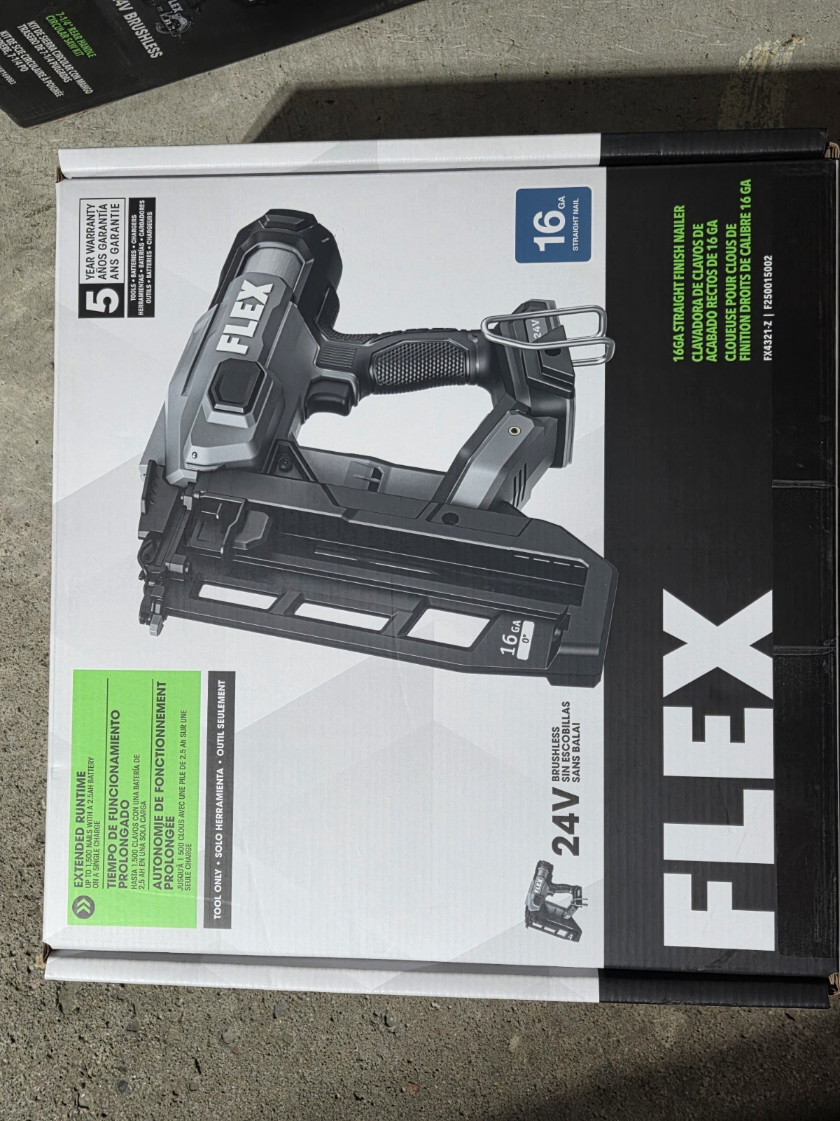 FLEX FX4321-Z2-1/2&Prime; 16 Gauge Cordless Straight Finish Nailer (Bare Tool)