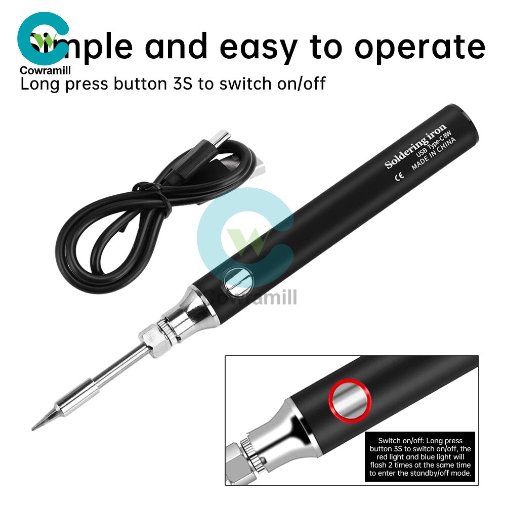 8W Wireless Charging Electric Soldering Iron Portable Electric Welding Pen TypeC