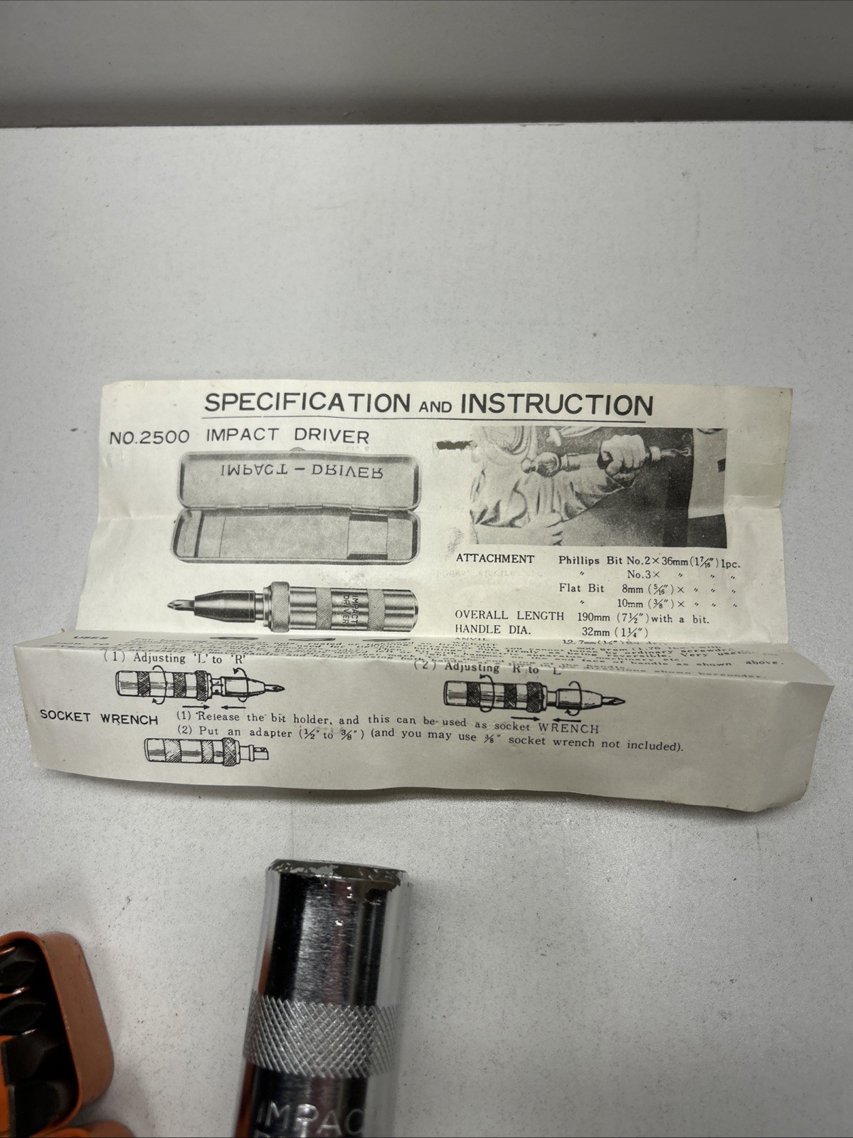Very Good Condition Impact Driver. Nice Orange Metal Case W/ Bits & Instructions