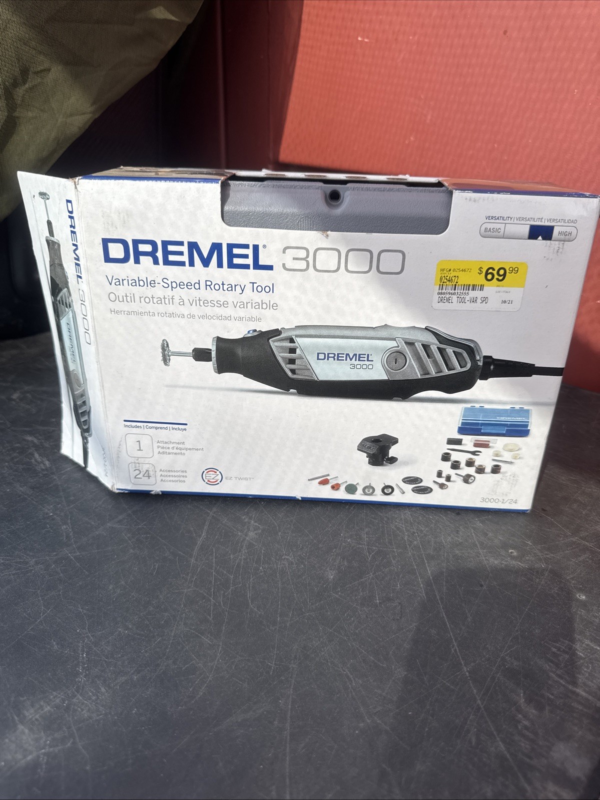 New Open Box Never Used Dremel 3000 Variable Speed Rotary 1/8 in 24pc 120V 3000