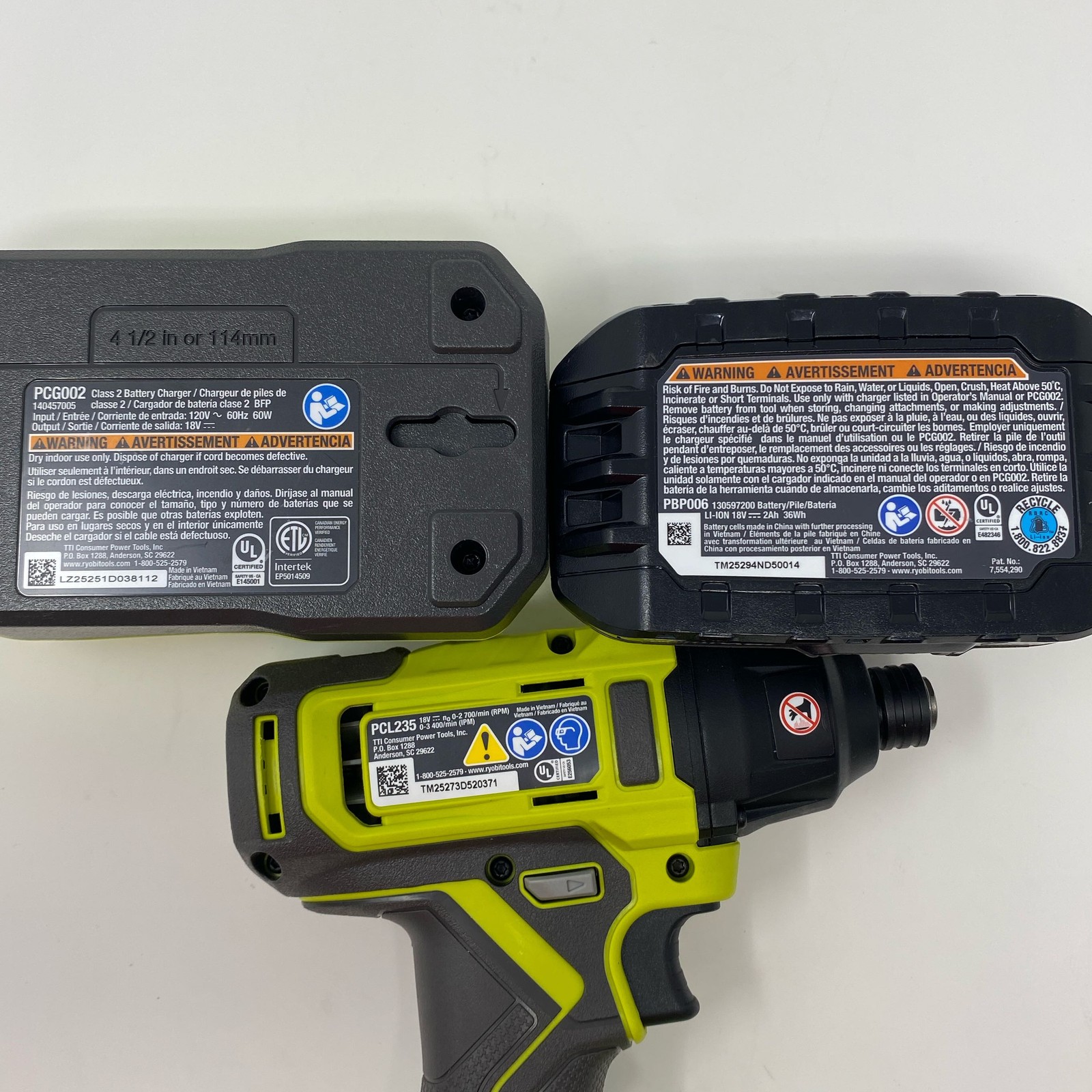 Ryobi ONE+ 18V Impact Driver PCL235 w/ PBP006 Battery & PCG002 Charger