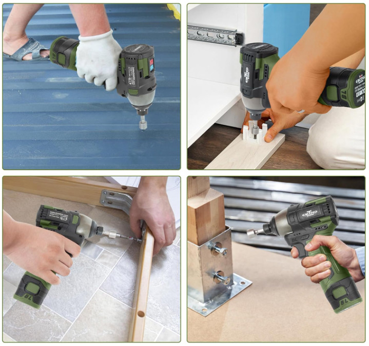 17V Brushless Drill & Impact Driver Set, 2 Batteries, LED Light, 140Nm