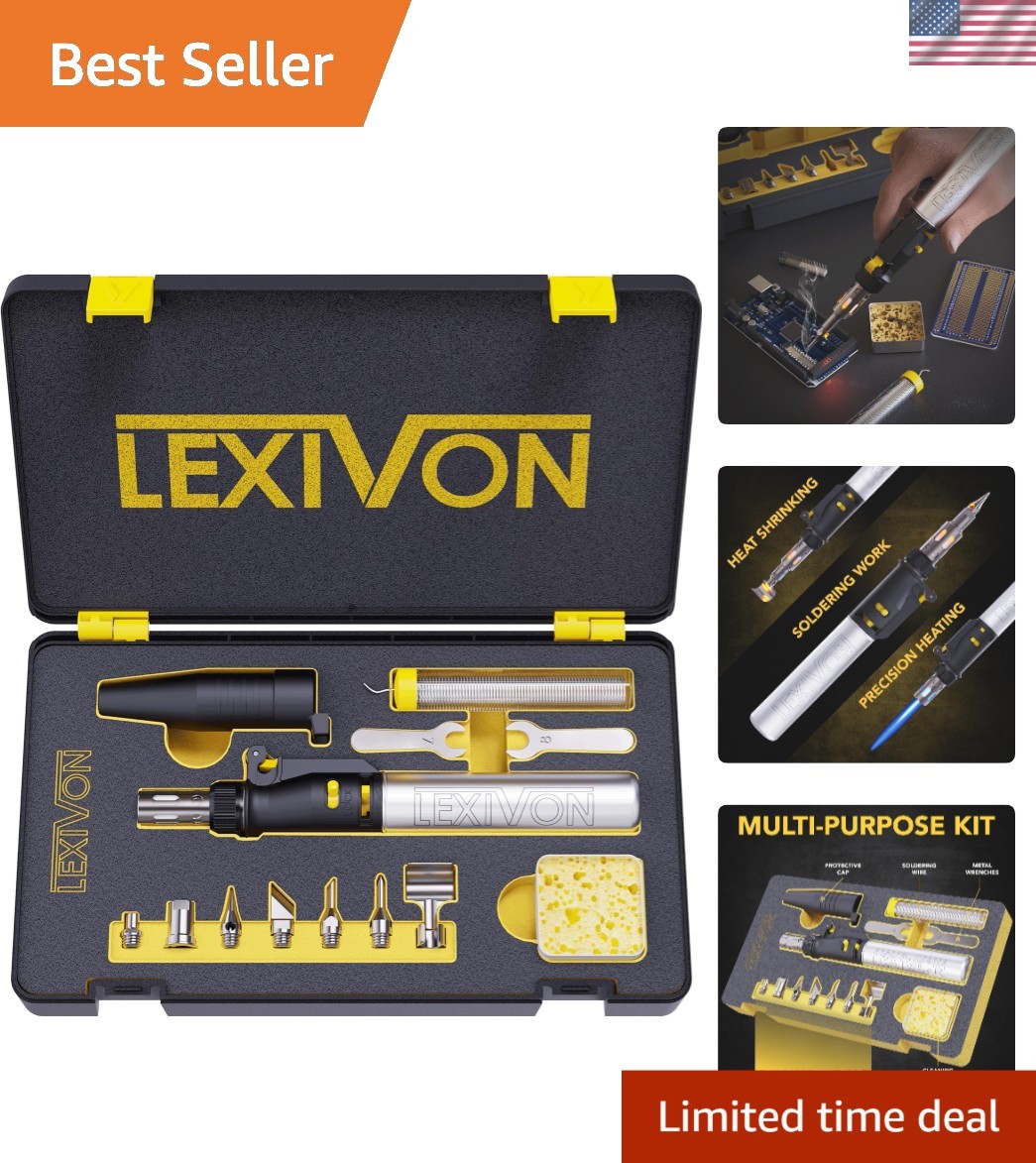 Compact Butane Torch Soldering Iron – 125W Equivalent with Safety Features