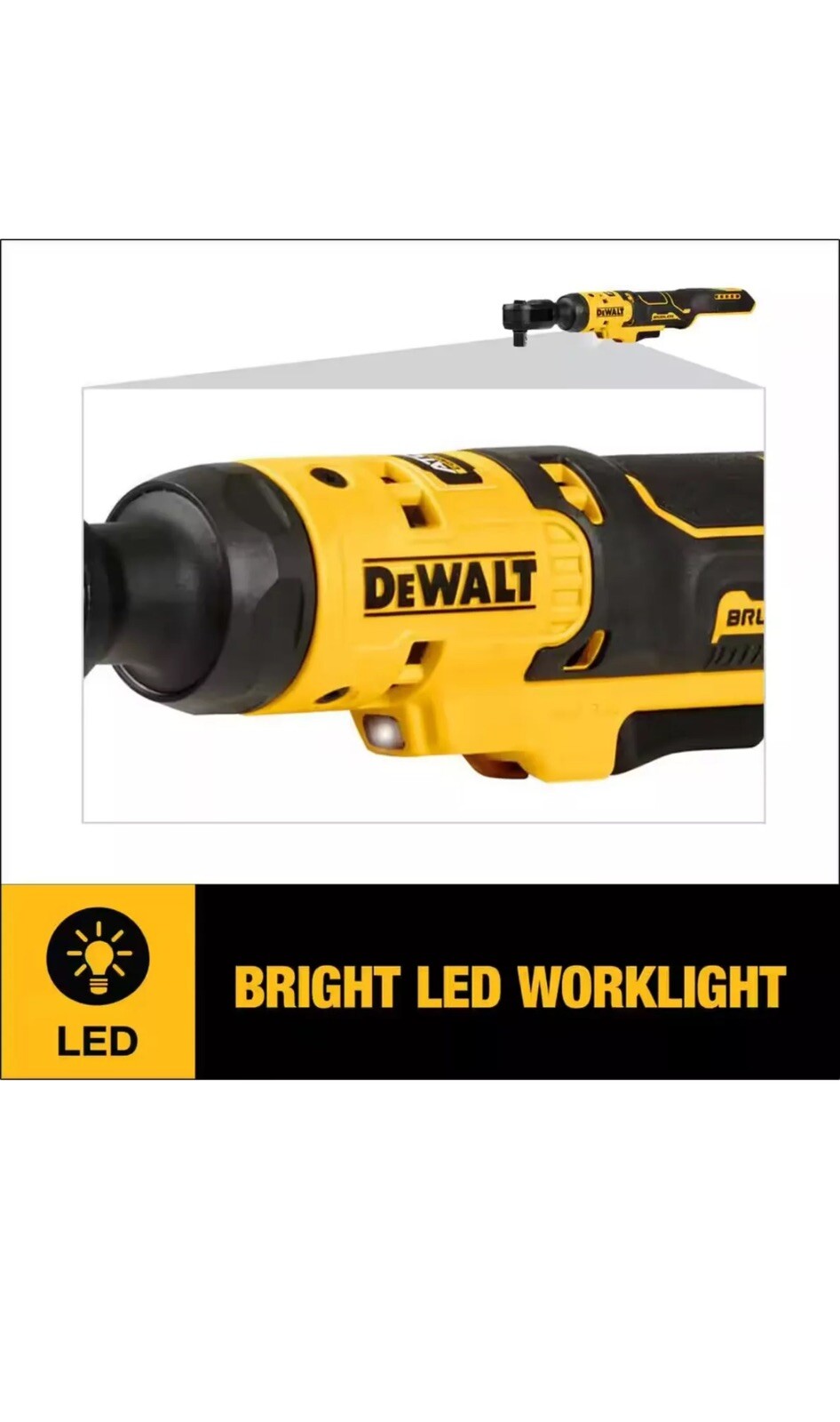 DeWalt DCF512B 20V ATOMIC COMPACT SERIES MAX 1/2&Prime; Brushless Ratchet Kit 2-5.0ah
