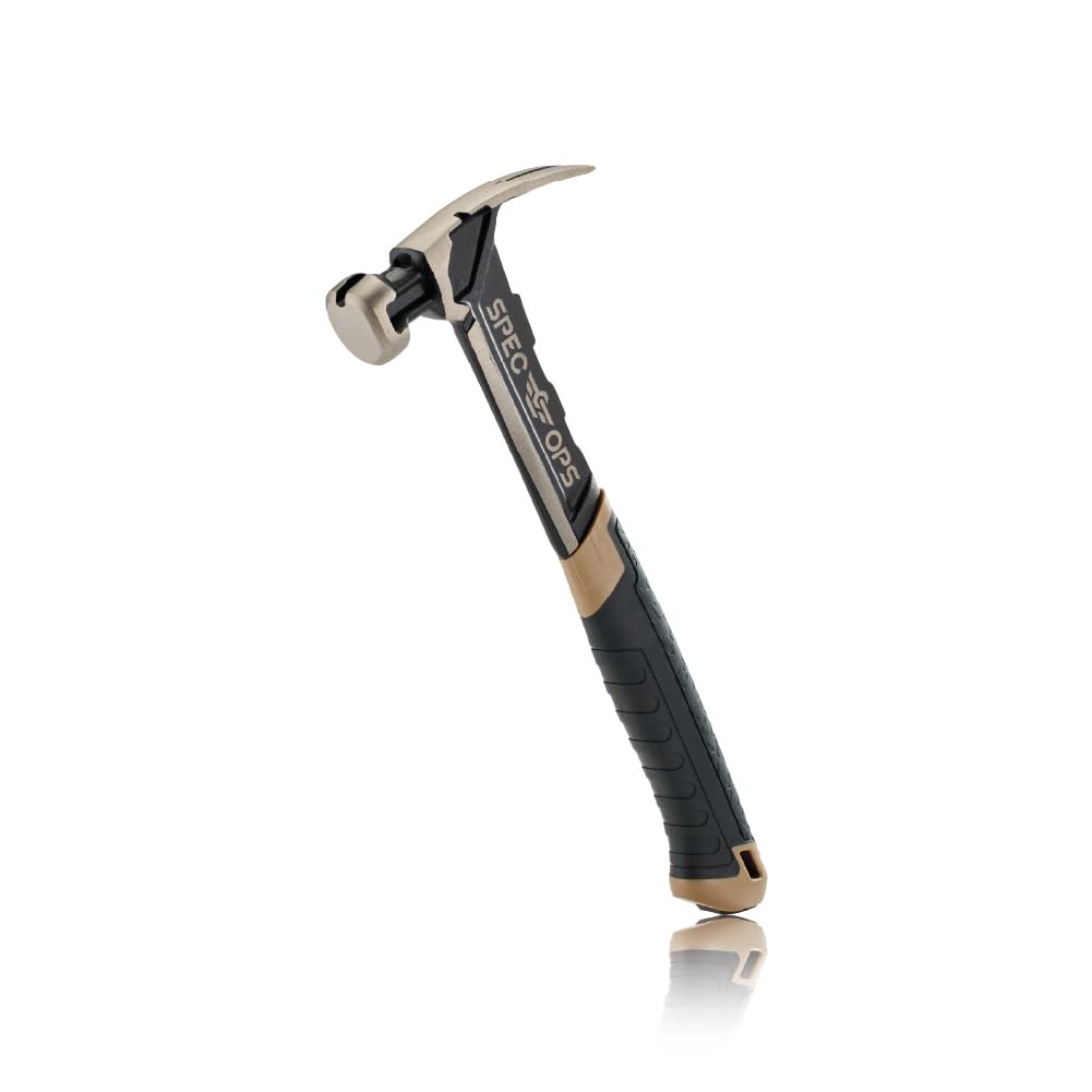 Spec Ops Tools Nailing Hammer for Carpentry & Demolition, 16 Oz, Black/Tan