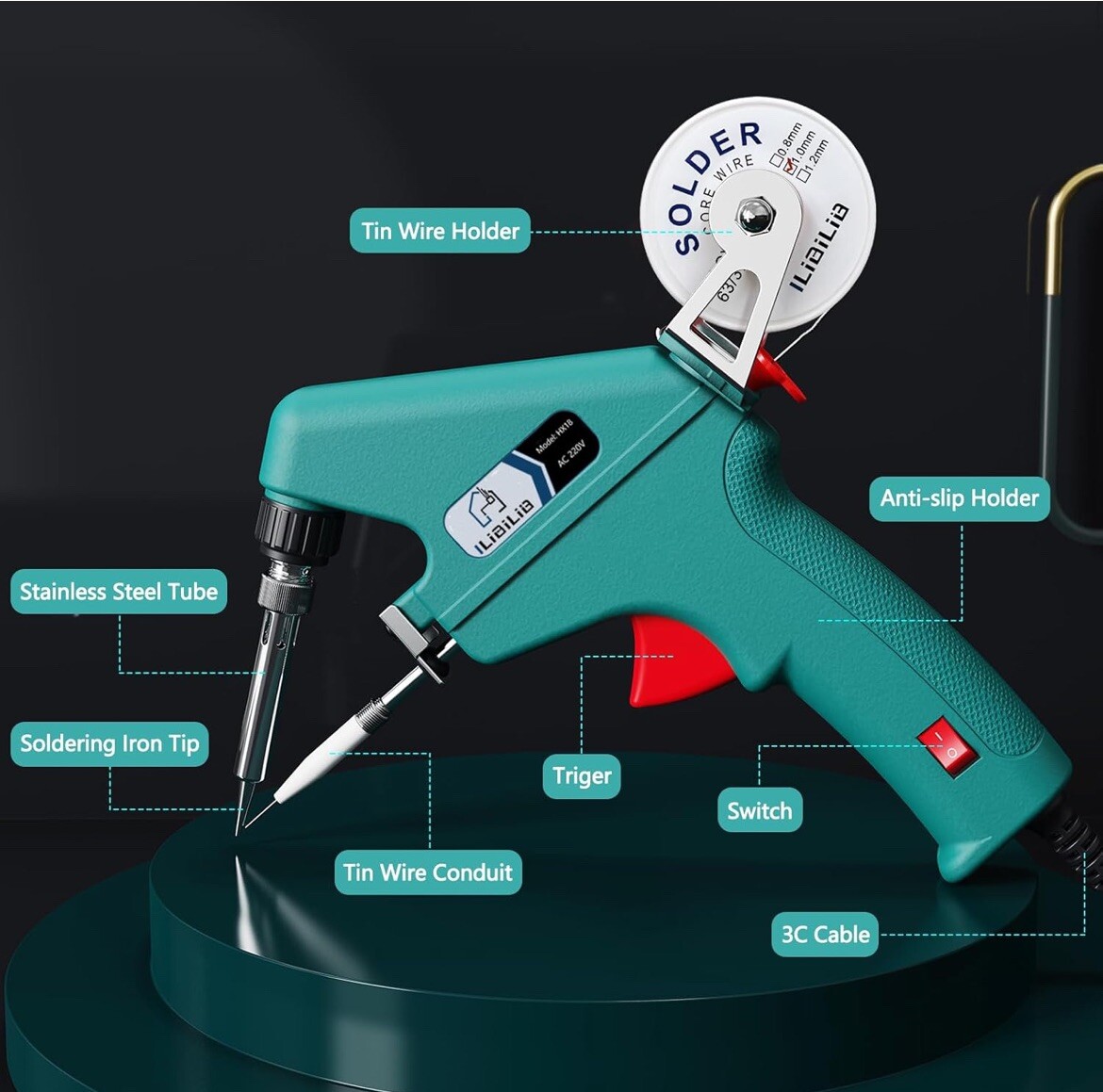 Soldering Iron 60W 110V Soldering Gun One-Hand Operation Welding Tool Only