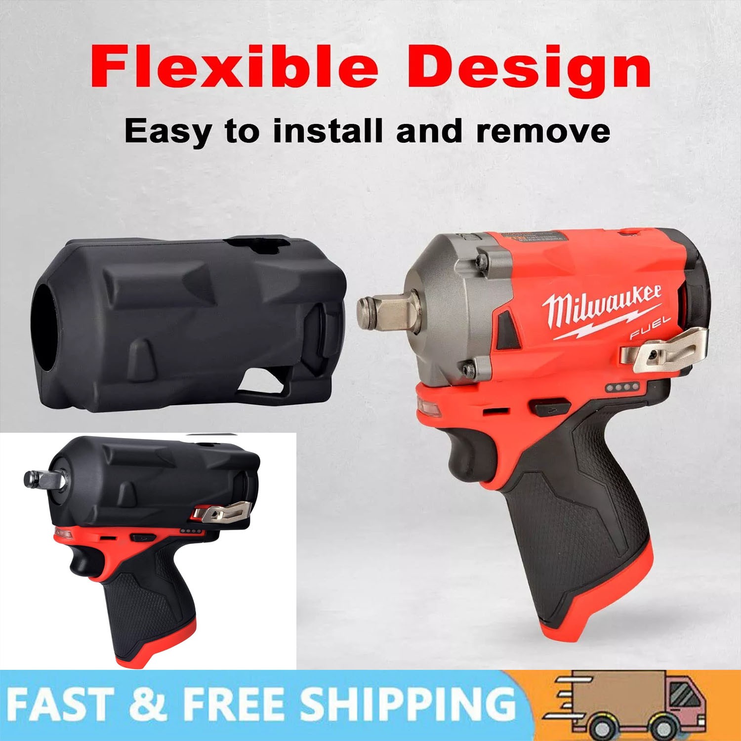 IMPACT WRENCH COVER PROTECTIVE BOOT 49-16-2554 For Milwaukee M12 FUEL STUBBY US