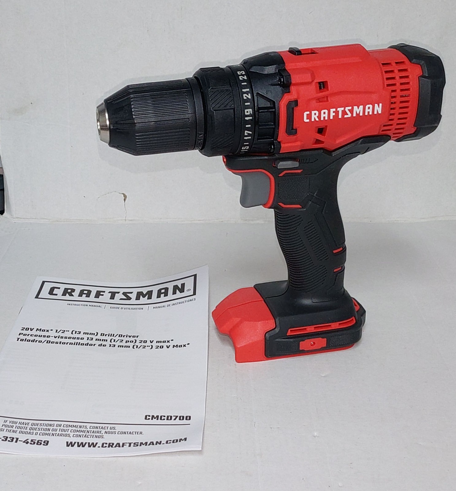 Craftsman V20 Cordless Drill/Driver 1/2 inch CMCD700 Tool Only New