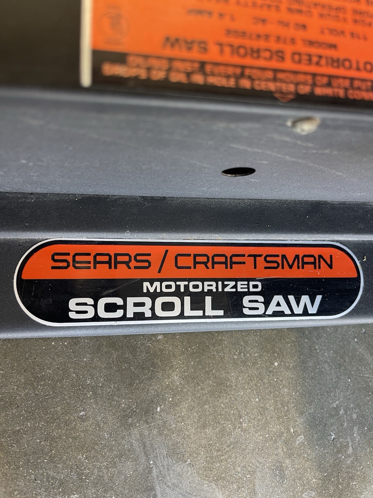 Used Sears/Craftsman Motorized Scroll Saw Model -572.247202