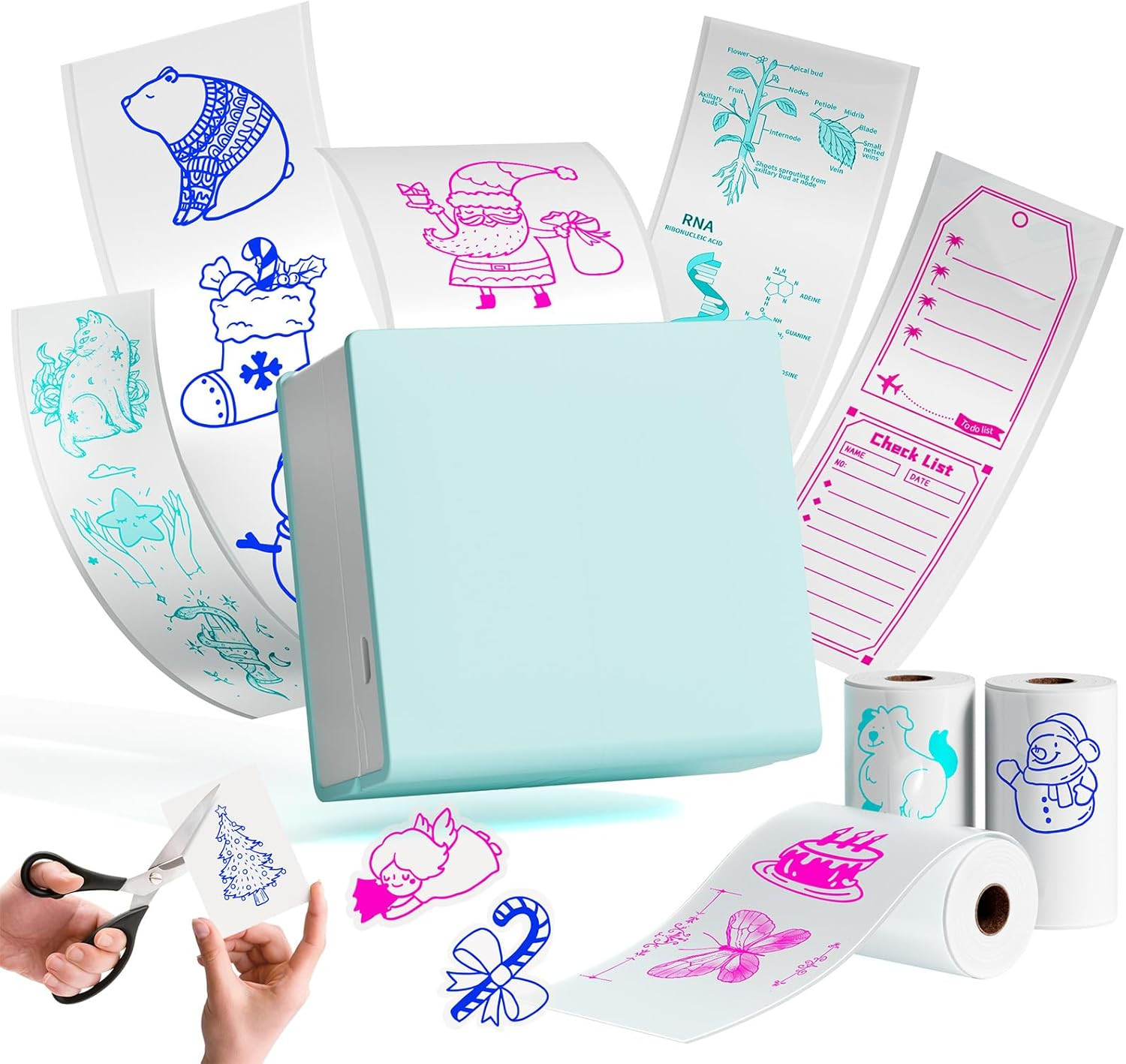 Memoking Print Pods Mini Printer – M02 Portable Gift Sticker Printer, Bluetooth