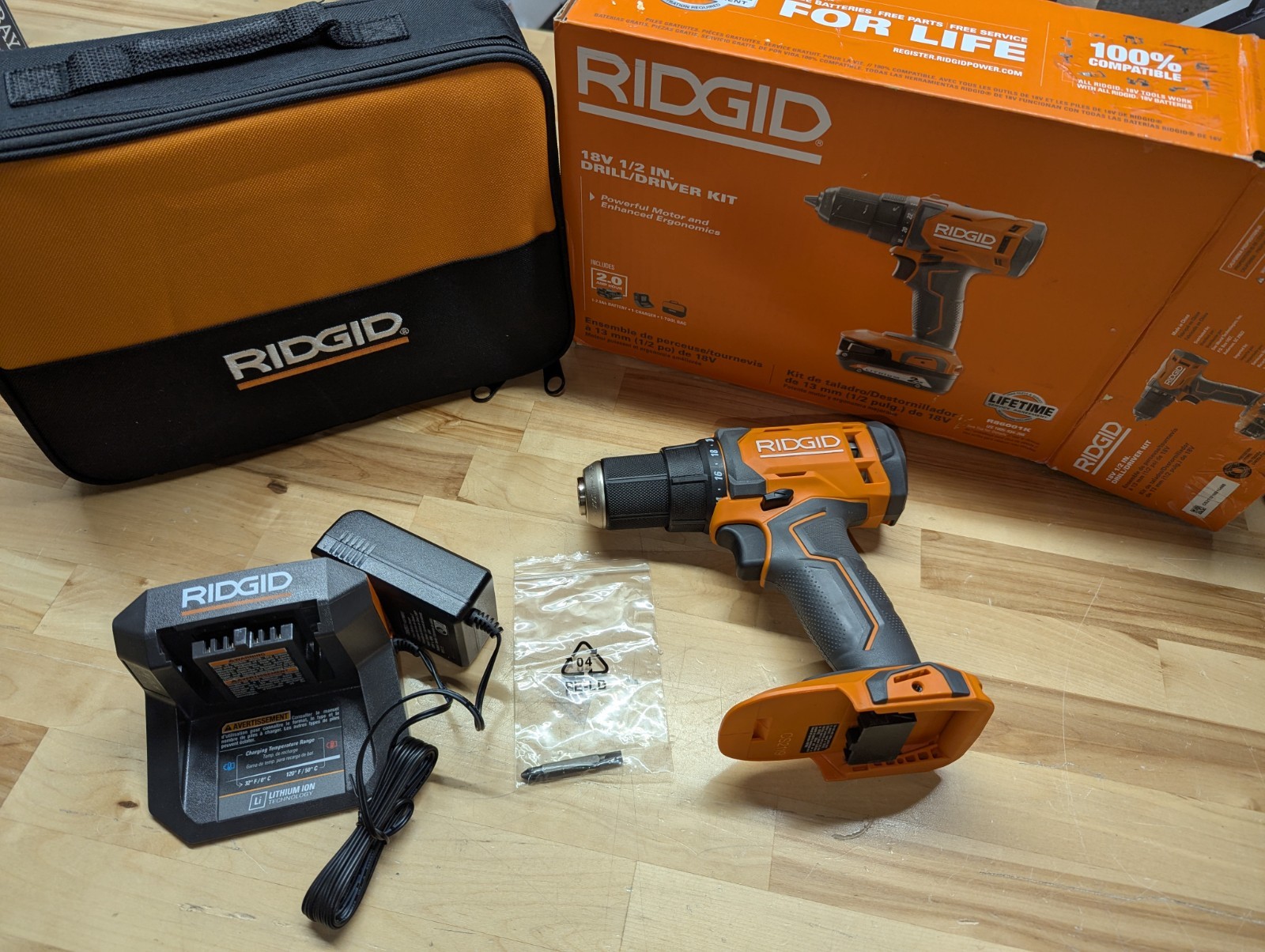 RDGID 18V Cordless 1/2&Prime; Drill/Driver with Charger (NO BATTERY INCLUDED) R86001