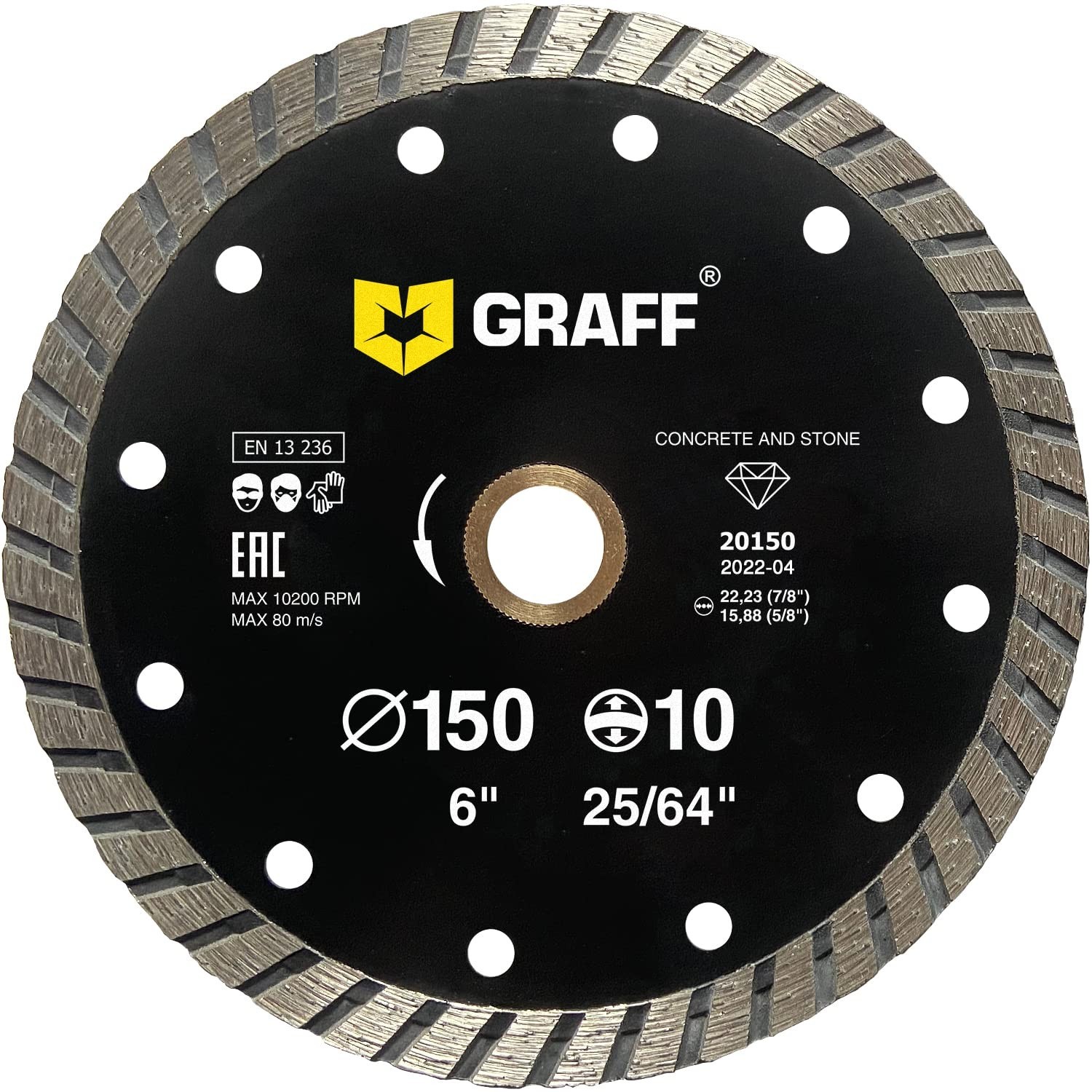 6 Inch Diamond Blade for Angle Grinder Turbo Cutting Wheel for Stone Tile